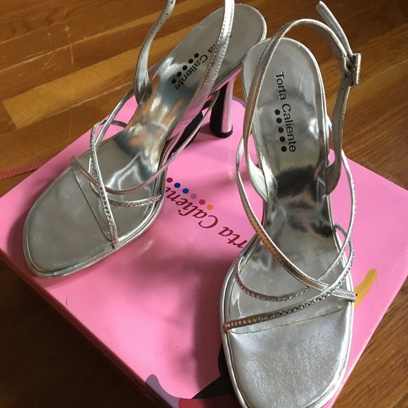 Torta Caliente Shoes - Silver Special Occasion Size 9 Slingbacks